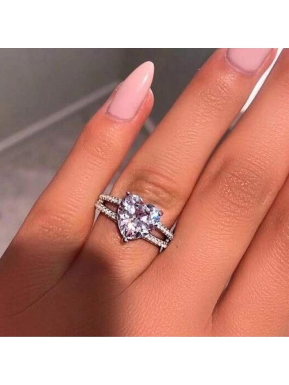 New silver plated cz ring